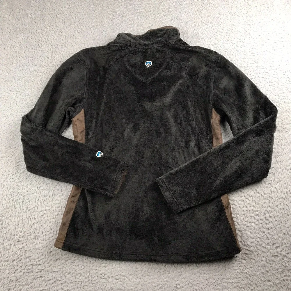 Kuhl Flight Jacket Womens M Dark Brown Deep Pile High Loft Fleece Zip Up Sweater